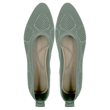 Cow tendon soft sole single shoes for women in spring and autumn new green fly woven breathable flat