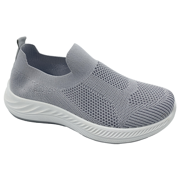 Grey men's and women's shoes breathable and plush sports and leisure shoes soft soles fly woven one