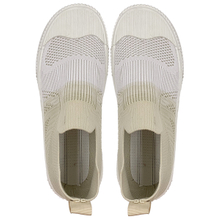 Canvas shoes sponge cake thick soled hoodies lazy people's shoes mixed color fly knit small white shoes