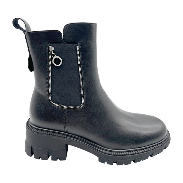 British style Martin boots women's winter loafers high heels small leather shoes thick heels short boots