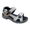 Men's summer thick soled open toe breathable Velcro shock-absorbing anti slip leather beach shoes