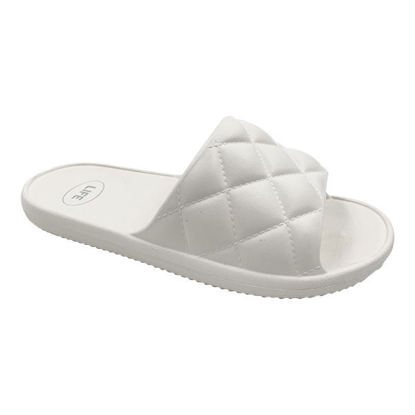 New style of fashionable white slippers for girls with a sense of stepping on poop suitable for summer outdoor wear and home anti slip straight drag