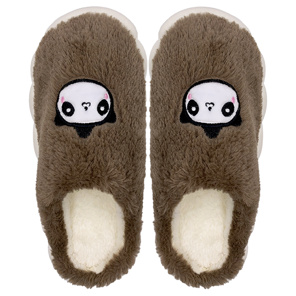 Women's winter indoor home plush stepping on poop feeling anti slip and warm home soft bottom cotton slippers