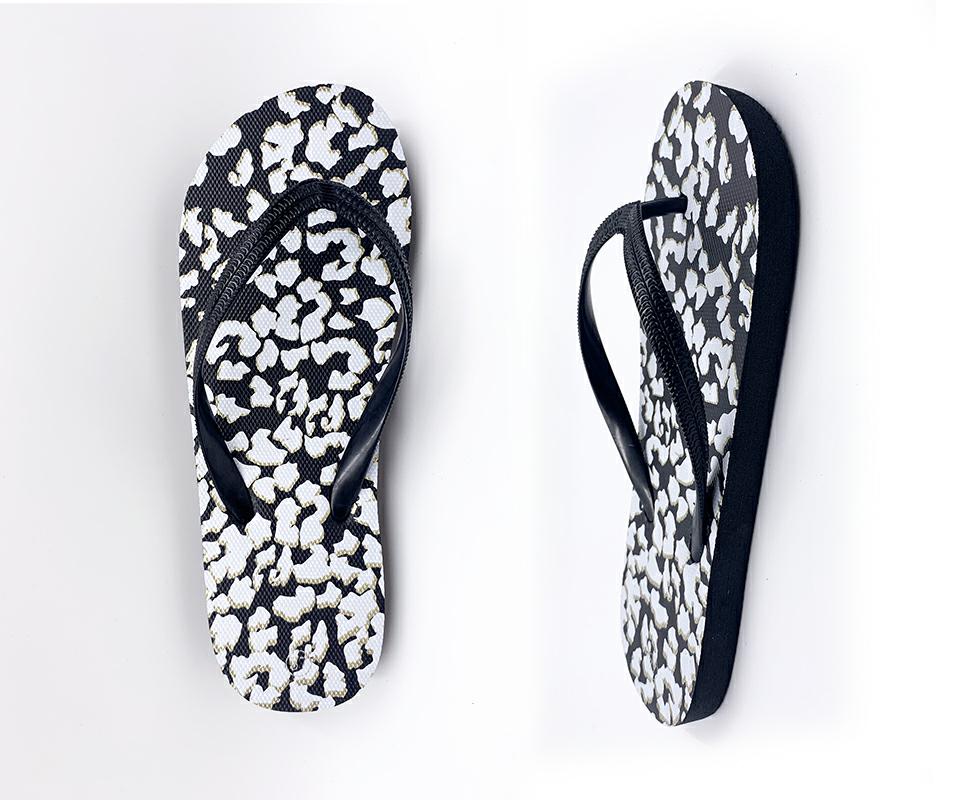 Summer Casual Sandals Women Beach Leopard Slippers Shoes Custom Print Flip Flops Girls