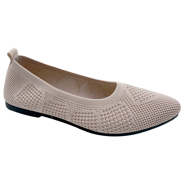 Summer New Light Pink Cloth Shoes with Shallow Mouth Soft Sole Flyknit Mesh Shoes Breathable and Dur