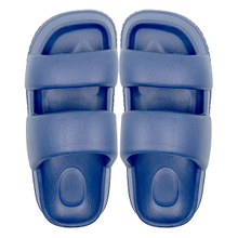 Navy blue thick soled two character slippers for women living in the bathroom non slip soft sole for showering wearing women's shoes outside