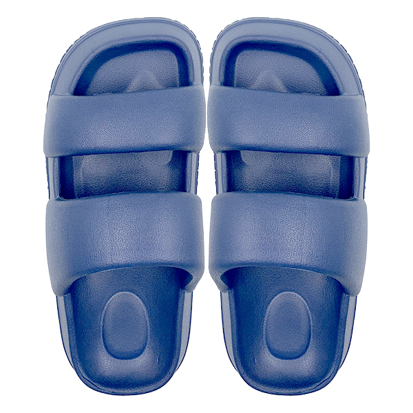 Navy blue thick soled two character slippers for women living in the bathroom non slip soft sole for showering wearing women's shoes outside