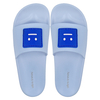 Cute smiling face blue one-piece slippers that can be worn externally simple women's shoes slippers