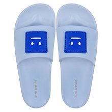 Cute smiling face blue one-piece slippers that can be worn externally simple women's shoes slippers