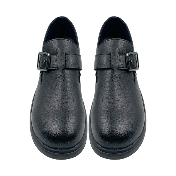 New women's fashionable belt buckle casual shoes with simple and solid color single shoes