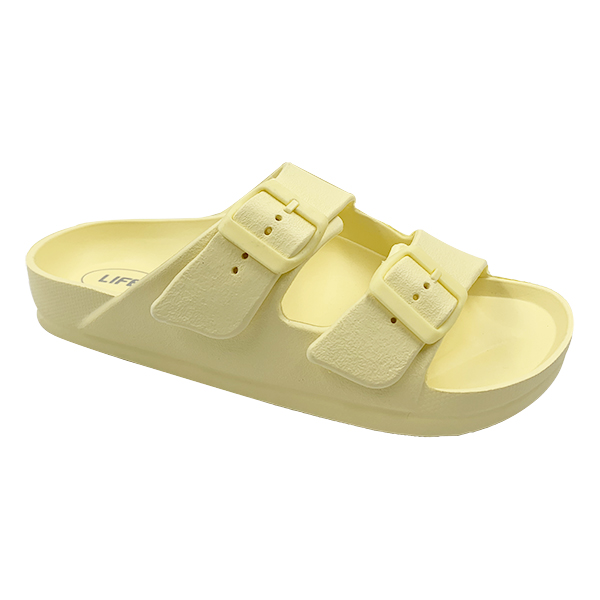 Light yellow EVA lightweight anti slip casual shower slippers Haken outdoor beach slippers women's summer