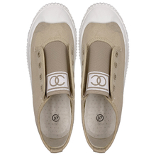 Khaki canvas shoes small white shoes women's thick soled casual dad shoes