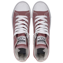 Deep pink flat bottomed high top women's shoes canvas shoes spring men's and women's shoe trend