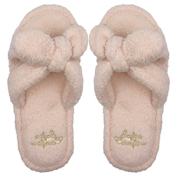 Female autumn and winter cute anti slip silent home floor leakage toe soft bottom plush indoor slippers