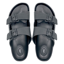 Black EVA lightweight anti slip casual shower slippers Haken outdoor beach slippers men's summer