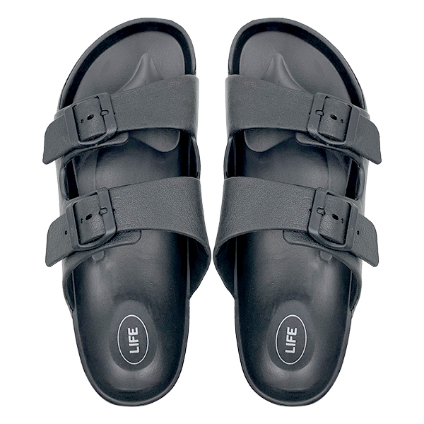 Black EVA lightweight anti slip casual shower slippers Haken outdoor beach slippers men's summer