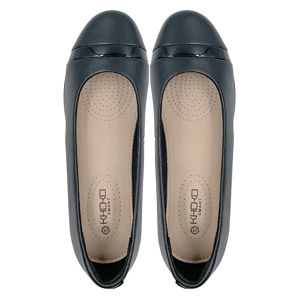 Slope heeled women's shoes 2025 new black versatile round toe single shoe with a single buckle and increased height inside