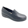 Slope heeled women's shoes 2025 new black versatile round toe inner height increasing single shoe