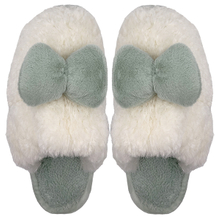 Winter hairy slippers for women new autumn and winter styles home decor half bag white cute autumn bow
