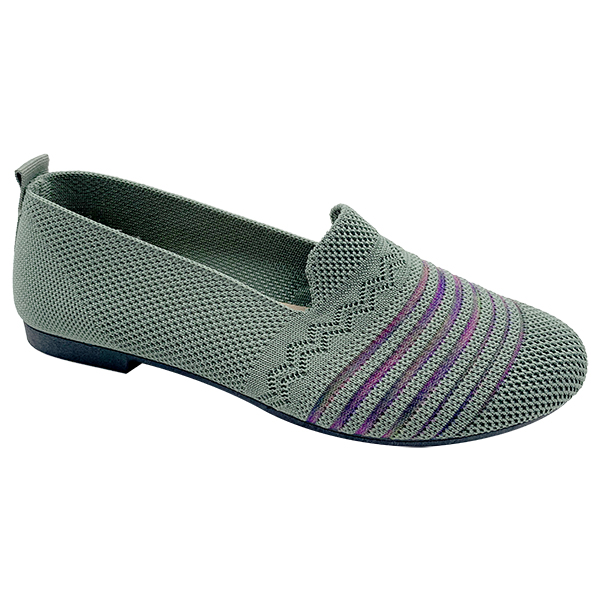 Green cloth shoes for women's new spring and summer breathable flying woven mesh shoes with shallow