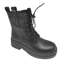 High thick bottom lace up Martin boots for women's new autumn/winter plush British style leather boots