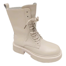 Apricot Martin boots women's new British style genuine leather boots children's shoes autumn and winter plush thick soled short boots