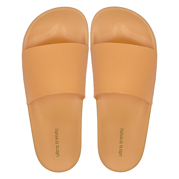 Orange one-piece slippers with anti slip soft sole can be worn externally simple women's slippers