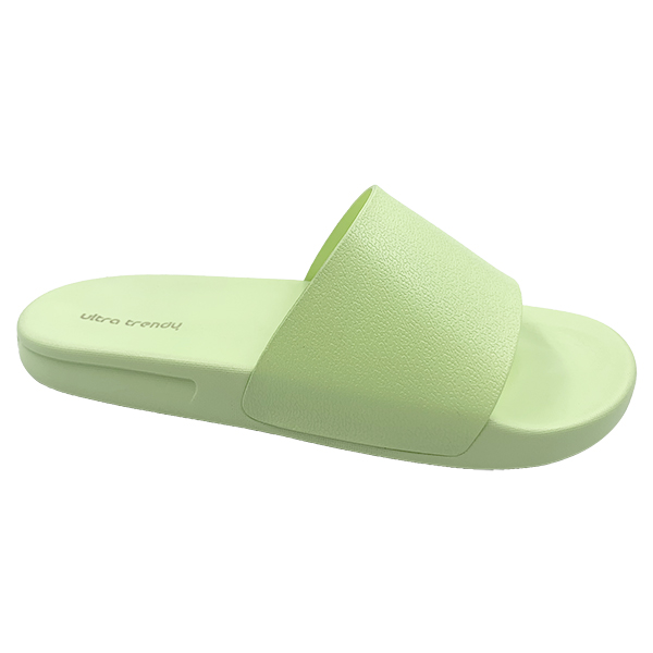 Thin green one-piece slippers with anti slip soft sole can be worn externally simple women's slippers
