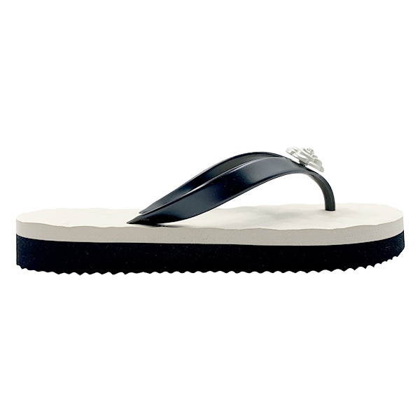 Exquisite camellia diamond grid comfortable thick bottom clip on foot beach versatile flip flops for women