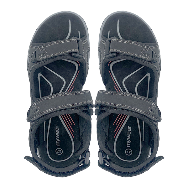 Men's summer thick soled open toe breathable Velcro shock-absorbing anti slip leather beach shoes