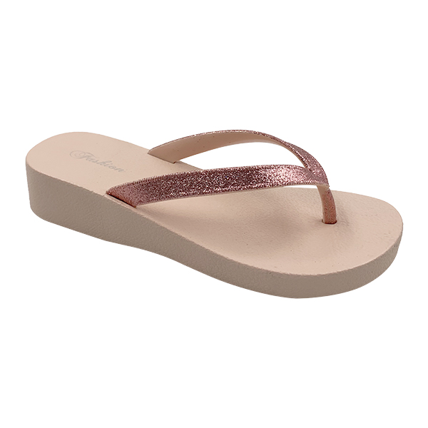 Women's trendy beach thick soled flip flops new summer outerwear anti slip clip toe slippers