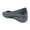 Slope heeled women's shoes 2025 new black versatile round toe single shoe with a single buckle and increased height inside