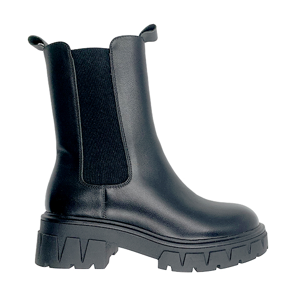 Cowhide version genuine leather Martin boots women's British style mid leg boots thick soled chimney women's boots Chelsea short boots