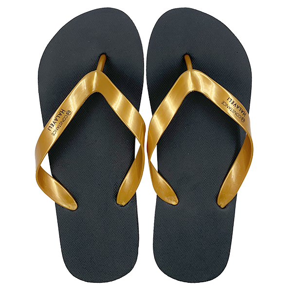 PVC golden smooth surface with flip flops comfortable and non slip internet famous cool slippers beach shoes