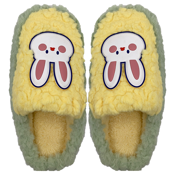 Women's winter indoor home plush stepping on poop feeling anti slip and warm home soft bottom cotton slippers
