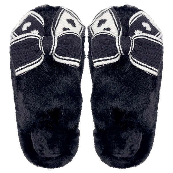 Baotou Home Shoes Creative Sweet Bow Warmth Indoor Casual Stepping on Shit Feel Women's Winter Internet Red Cotton Slippers