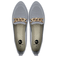 Flyknit Single Shoes Summer New Solid Color Large Flat Shoes Chain Flyknit Breathable Slope Heels Casual Shoes
