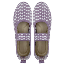 Summer hot selling fashion purple fly knit soft sole mother's shoes flat heeled women's shoes casual