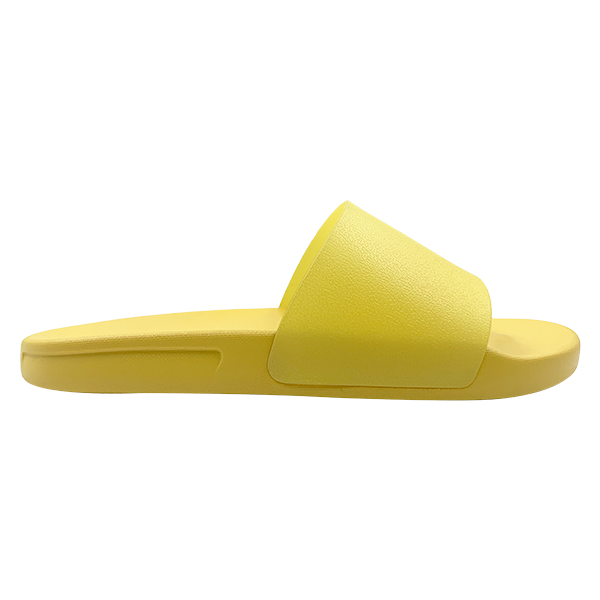 Yellow one-piece slippers with anti slip soft sole can be worn as women's slippers