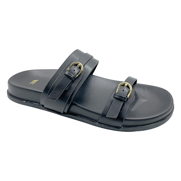 Summer Outwear 2025 New Thick Bottom Belt Buckle Anti slip Outdoor Vacation Black One line Cool Slippers for Women