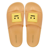 Cute smiling face orange one word slippers can be worn externally simple women's shoes slippers