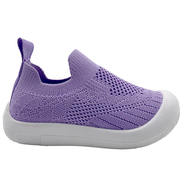 Purple casual shoes kindergarten indoor shoes boys and girls flying woven sports gymnastics shoes