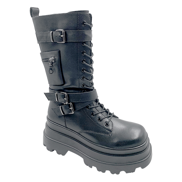 Black Martin boots women's autumn and winter new boots motorcycle thick soled boots height increasing British short boots shoes