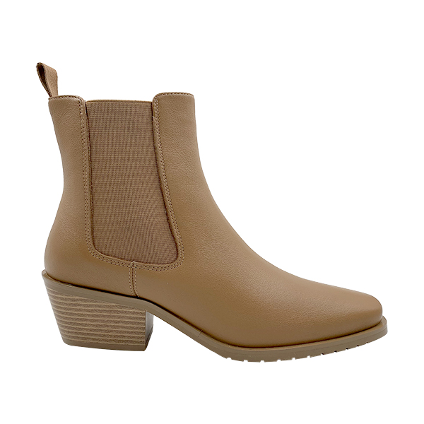 New genuine leather Martin boots for women square toe high heels short boots versatile and minimalist boots