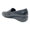Slope heeled women's shoes 2025 new black versatile round toe inner height increasing single shoe