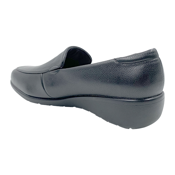 Slope heeled women's shoes 2025 new black versatile round toe inner height increasing single shoe