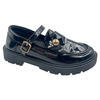 Girls' leather shoes with soft sole for spring and autumn new black performance student princess single shoes