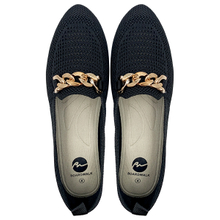 Flyknit Single Shoes New Black Large Flat Shoes Chain Flyknit Breathable Slope Heels Casual Shoes