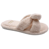 Female autumn and winter cute anti slip silent home floor leakage toe soft bottom plush indoor slippers