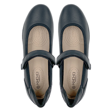 New black versatile women's shoes with leather wedge heels featuring a single button and round toe design with an increased height inside